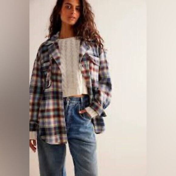 Free People Izzy Cargo Shirt Jacket Shaket Size Medium - Picture 1 of 8